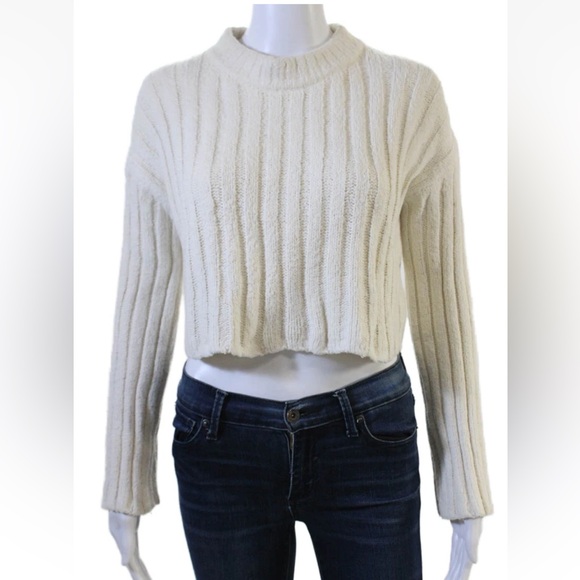 ACNE Studios Unisex Striped Pullover Sweater Beige Size M